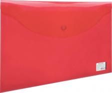 Папка/конверт Brauberg Папка-конверт с кнопкой, А4, до 100 листов, прозрачная, красная, 0,15 мм, 221636