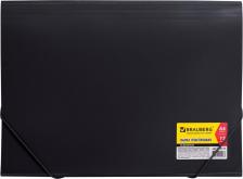 Папка/конверт Brauberg Папка на резинках "Business", А4, 13 отделений, пластиковый индекс, черная, 0,5 мм, 224147