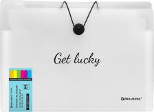 Папка/конверт Brauberg Папка-органайзер на резинке 8 отделений, " Glassy", A4, прозрачная