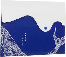 Папка/конверт Comix Папка-конверт на кнопке для документов А4 Kunpeng, бело-синяя