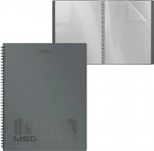 Папка/конверт Erich Krause Папка файловая пластиковая на спирали "Megapolis", c 20 карманами, A4, серый