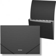 Папка/конверт Erich Krause Папка-картотека пластиковая Matt Classic, с 6 отделениями, A4, черный (в пакет