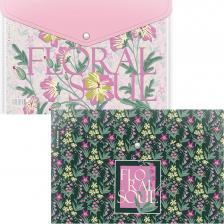 Папка/конверт Erich Krause Папка-конверт на кнопке пластиковая Floral Soul формата A4 представляет собой удобное решение для хранения и транспортировки документов