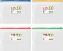 Папка/конверт Staff Папка-конверт на молнии МАЛОГО ФОРМАТА, А5, карман для визиток, прозрачная, 0,12 мм, 229548