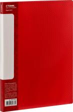 Папка/конверт Стамм Папка с 30 вкладышами "Кристалл" А4, 17мм, 700мкм, пластик, красная