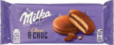 Печенье/пряники/вафли Milka Печенье Choc & Choc сдобное с какао-начинкой и кусочками молочного шоколада 150 г