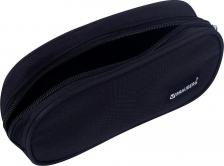 Пенал Brauberg Пенал-косметичка овальный, полиэстер, "Black", 22х9х5 см, 229271