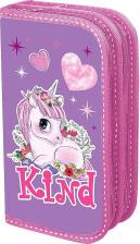 Пенал Пифагор Пенал, 2 отделения, ламинированный картон, 19х11 см, "Happy Unicorn", 271533