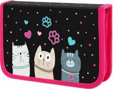 Пенал Юнландия Пенал, 1 отделение, картон с эффектом soft-touch, 19х11 см, "Cat squad", 273493