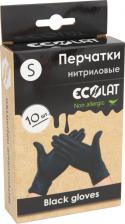 Перчатки хозяйственные EcoLat хозяйственные Перчатки одноразовые нитриловые неопудренные черные 4665300380519