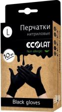 Перчатки хозяйственные EcoLat хозяйственные Перчатки одноразовые нитриловые неопудренные черные