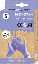 Перчатки хозяйственные EcoLat универсальные Перчатки одноразовые нитриловые неопудренные сиреневые
