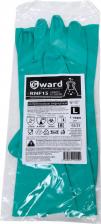 Перчатки хозяйственные Gward Перчатки нитриловые технические КЩС К80Щ50 RNF15, хлопковое напыление, бирюзовый 9/L