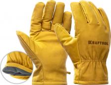 Перчатки хозяйственные Kraftool EXTREM, XL, от мех. воздействий, кожаные перчатки (1136-XL)