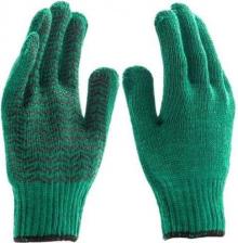 Перчатки хозяйственные Сибртех Перчатки трикотажные усиленные, гелевое ПВХ-покрытие, 7 класс, зеленые, Россия//