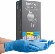 Перчатки медицинские Benovy Перчатки нитриловые смотровые ". Nitrile Chlorinated", 100 пар, размер L