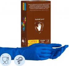 Перчатки медицинские Safe&Care Перчатки медицинские смотровые латексные S&C High Risk DL 210 нестерильные неопудренные синие размер M