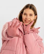 Перчатки/варежки Button Blue Перчатки вязаные розовые для девочки, 16, 224BBGX7602