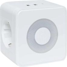 Переходник EKF Тройник Куб 2 гнезда 2USB 2,4А+Type C + Ночник