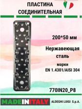 Перфорированный крепеж Aldeghi Luigi Соединительная пластина 200x50x2 мм, нержавеющая сталь 770IN20_P8