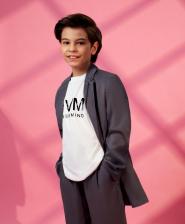 Пиджак для мальчика Gulliver Пиджак стильный с застежкой на молнию белый для мальчика (164)