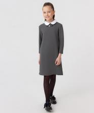 Платье для девочки Button Blue Платье со съемным воротником серое (140)