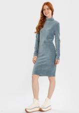 Платье для девочки Button Blue Платье вельветовое по фигуре с воротником-стойкой синее, 134, 224BBGJC5003