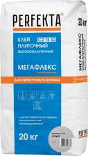 Плиточный клей Perfekta Клей для плитки/ керамогранита/ мозаики/ камня Мегафлекс высокоэластичный серый класс C2 TE S2 20 кг