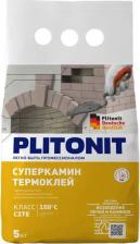 Плиточный клей Plitonit Клей для облицовки печей и каминов Суперкамин Термоклей, 5 кг