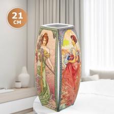 Подарочная посуда Elan gallery Ваза 15 л 11х11х21 см Времена года квадратная