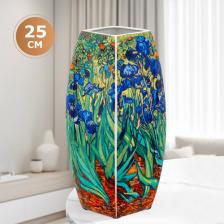 Подарочная посуда Elan gallery Ваза 2 л Ирисы, 11,5х11,5х25 см, квадратная