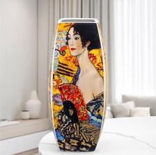 Подарочная посуда Elan gallery Ваза Дама с веером, 2 л 11,5х11,5х25 см, квадратная