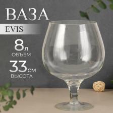 Подарочная посуда Evis Ваза-бокал Натали стеклянная прозрачная 23x32 см, 7 л