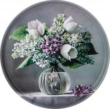 Поднос Agness Поднос сервировочный 33х2,1см, круглый, сталь, серый (898-070)