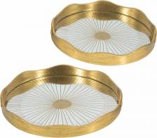 Набор подносов Glasar Подносы зеркальные 2шт 40х40х4 и 36х36х4 см