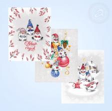 Полотенце АртПостель Набор полотенец из рогожки Гномики 45х60 3 шт