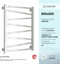 Полотенцесушитель Сунержа Сирокко водяной 80x60