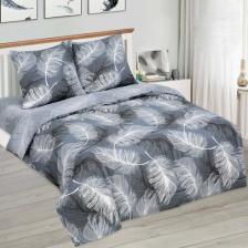 Постельная принадлежность АртПостель Комплект постельного белья "Гармония", 2 спальный с Евро простыней, бязь, серый, перья