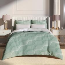 Постельная принадлежность EcoTex Комплект постельного белья 2 спальный Гармоника Мятный вечер