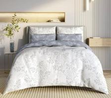 Постельная принадлежность EcoTex Комплект постельного белья 2-спальный с пододеяльником на молнии Гармоника "Альянс", 4 наволочки, сатин, серый