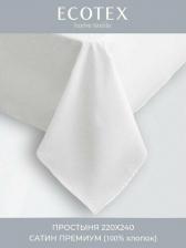 Постельная принадлежность EcoTex Простыня евро 220x240 Моноспейс, сатин-премиум, белый