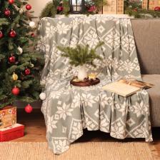 Постельная принадлежность Экономь и Я Плед Зимние узоры 150х200 см, плотность 160 гр/м2, 100% полиэстер 6881743