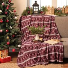 Постельная принадлежность Экономь и Я Плед Зимний орнамент 150х130 см, плотность 160 гр/м2, 100% полиэстер 6881732