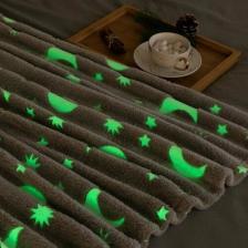 Постельная принадлежность Этель Плед светящийся в темноте "Луна" 150*200 см,100% п/э, корал-флис, 220 гр/м2