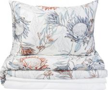 Постельная принадлежность Lameirinho Комплект постельного белья евро 300TC, цвет бежевый с цветочным узором