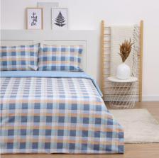 Постельная принадлежность LoveLife Комплект постельного белья евро Square blue, 200х217см, 225х240см, 50х70см-2шт, 100% хлопок, сатин, 125г/м? 1027790 10277901