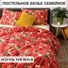 Постельная принадлежность Ночь Нежна Постельное Белье "Ягода моя" 70309-1+70310-1 Бязь семейное (50х70)