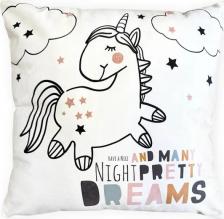 Постельная принадлежность Seasons Подушка Единорог 40х40 см цвет белый