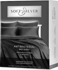 Постельная принадлежность Soft Silver Антибактериальная простыня на резинке Antibacterial Bedsheet, 160х200х30 см. Цвет: "Серый космос", коллекция Diamond