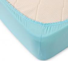 Постельная принадлежность Текс-Дизайн Простыня на резинке Бирюзовая, 140х200х20, трикотаж, 100% хлопок